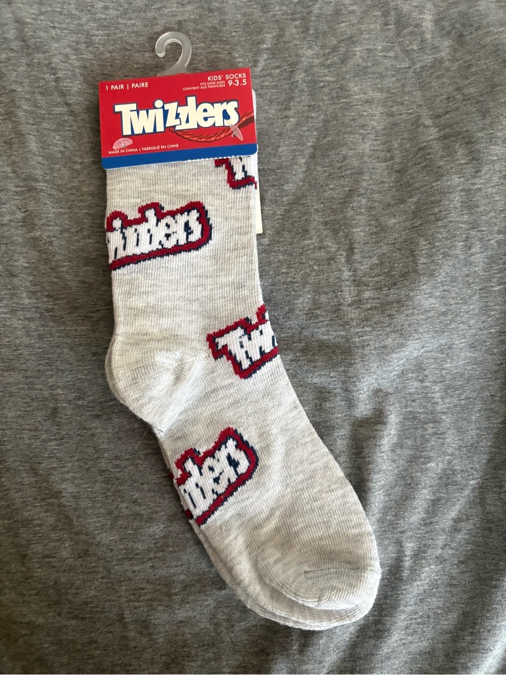 Twizzlers Kids Crew Socks Size 9-3.5 White Licensed Candy Socks NWT